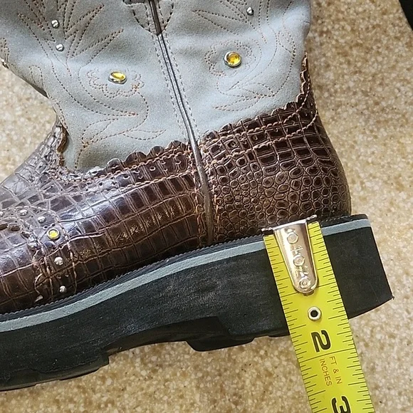 Ariat FATBABY Crock Print Western Boots Size 8.5B - Picture 11 of 12